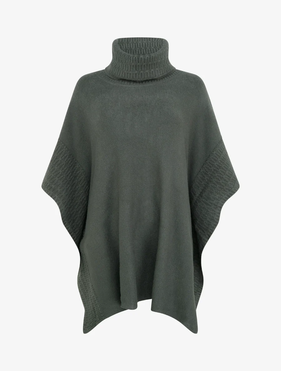 Coltrui poncho - Donker kaki