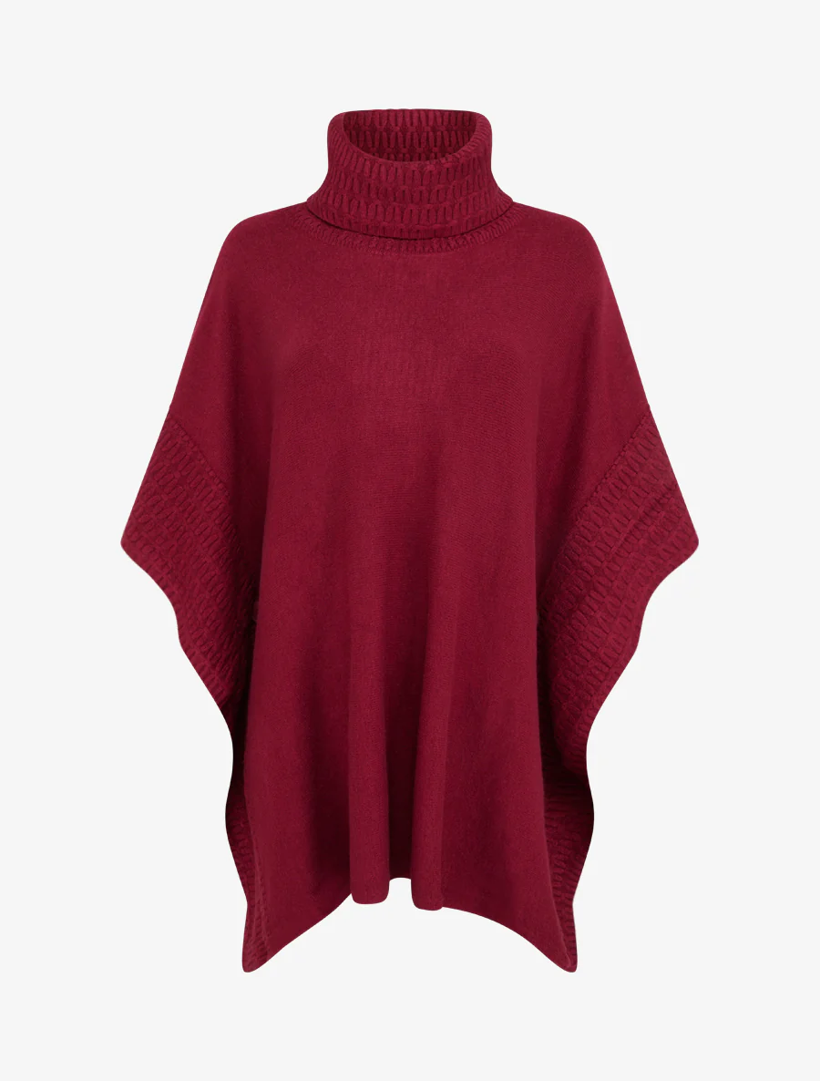 Coltrui poncho - Wijnrood