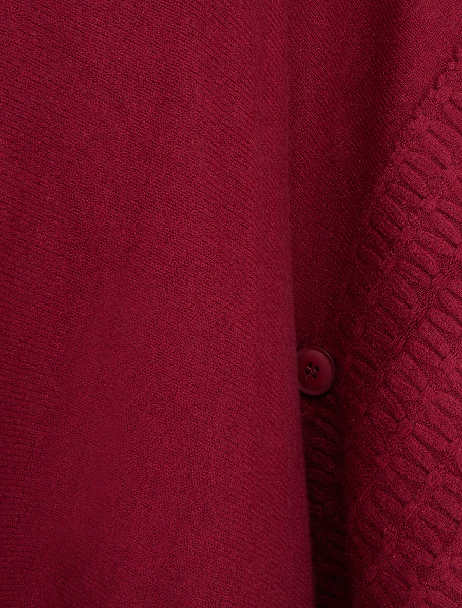 Coltrui poncho - Wijnrood - Image 3