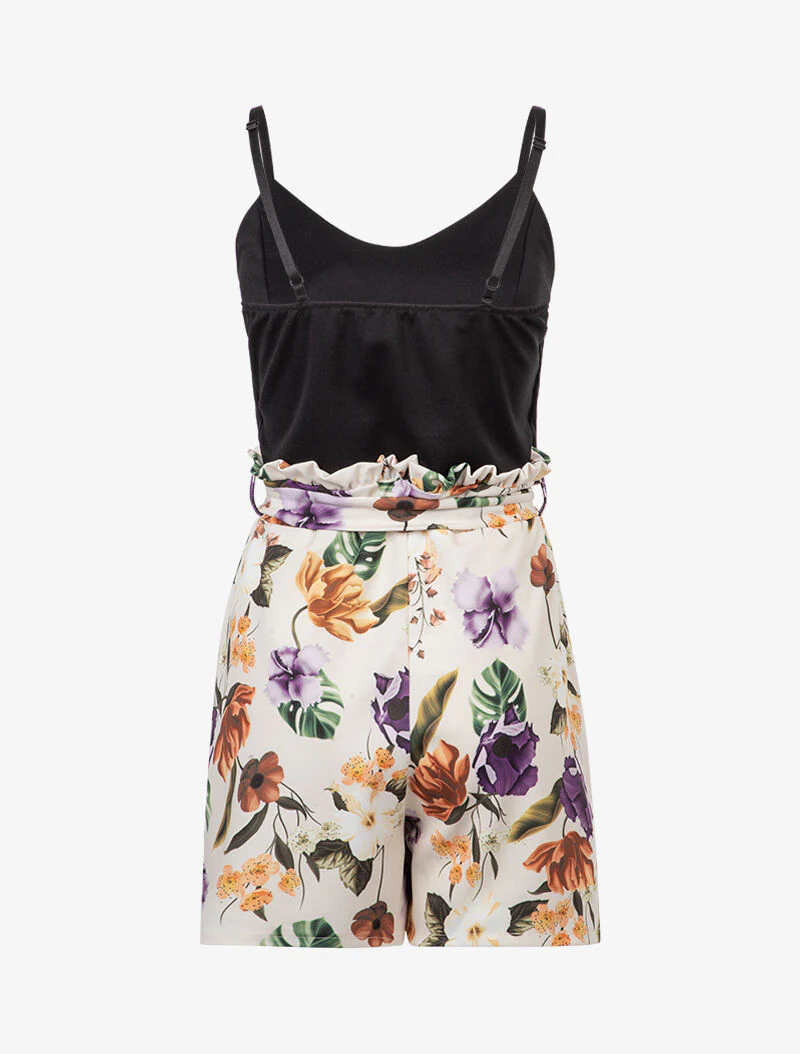 Combinatie jumpsuit met bloemenprint - beige - Image 3