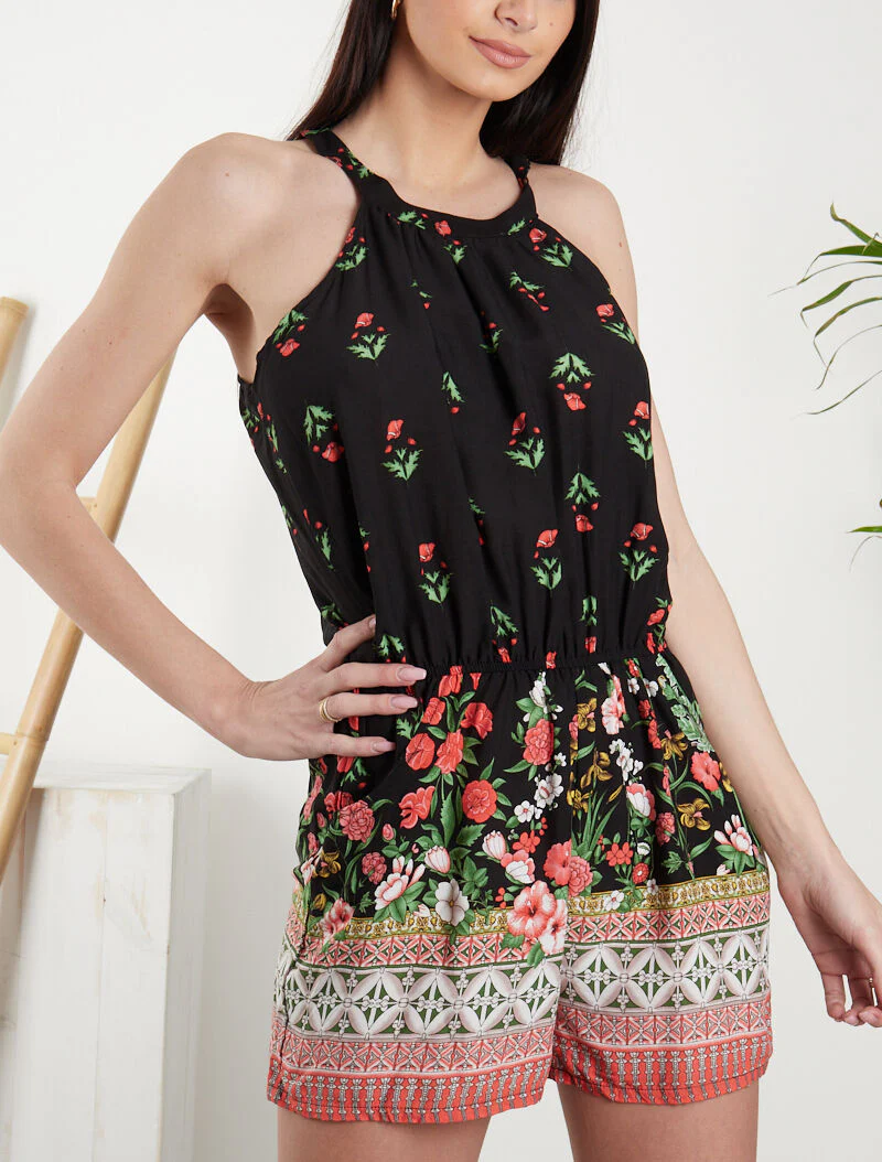 Combinatiepak met bloemen- en grafische prints - zwart - Image 3