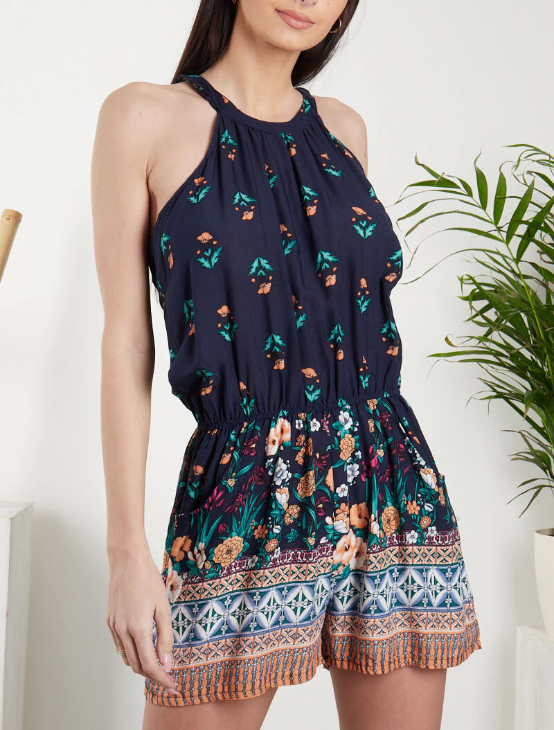 Combinatiepak met bloemen- en grafische prints - marineblauw - Image 3