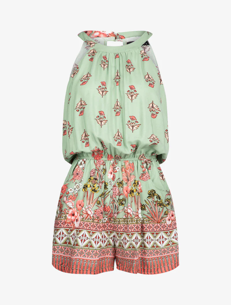Combinatiepak met bloemen- en grafische prints - groen