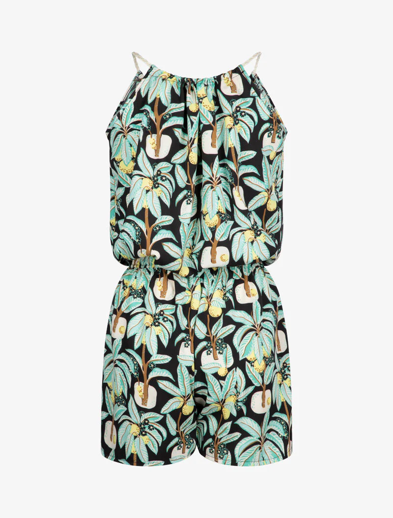Jumpsuit met kokospalmenprint - zwart - Image 3