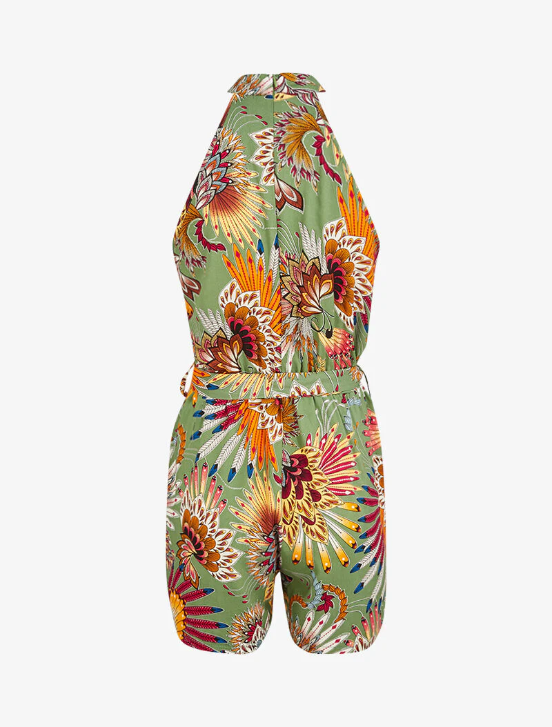 Grafische print jumpsuit - kaki - Image 3