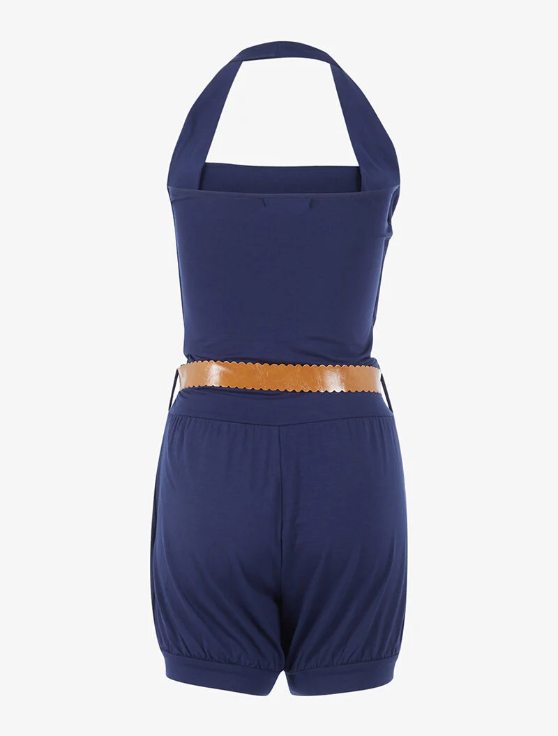 Gecentreerd jumpsuit - marineblauw - Image 2