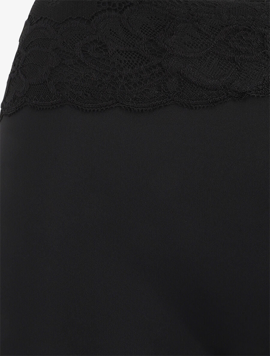 Corrigerende short met hoge taille en kant - zwart - Image 3
