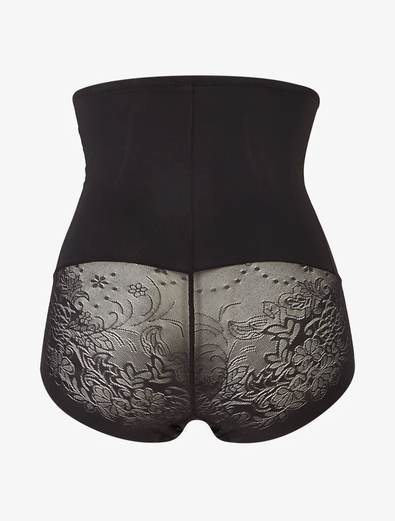 Corrigerende slip met kanten details - zwart - Image 2