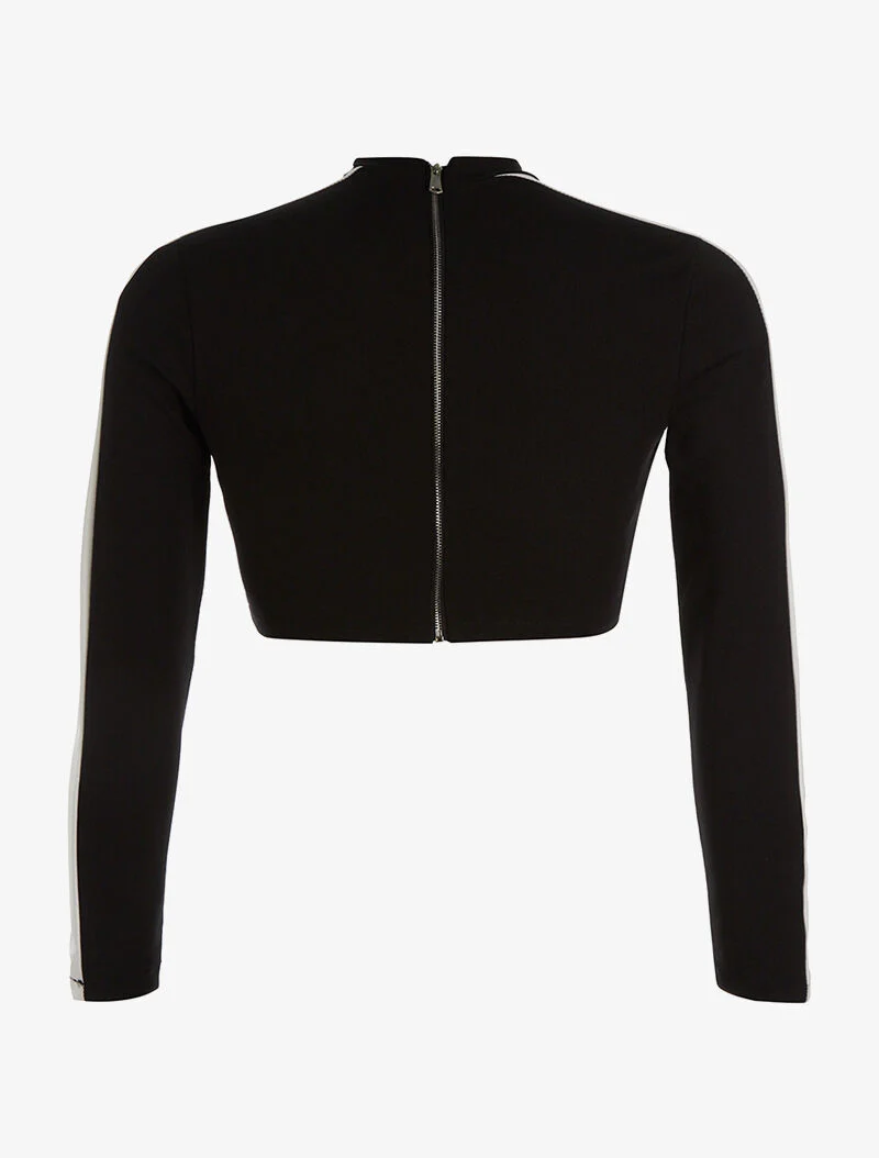 Grafische crop-top - zwart/wit - Image 2