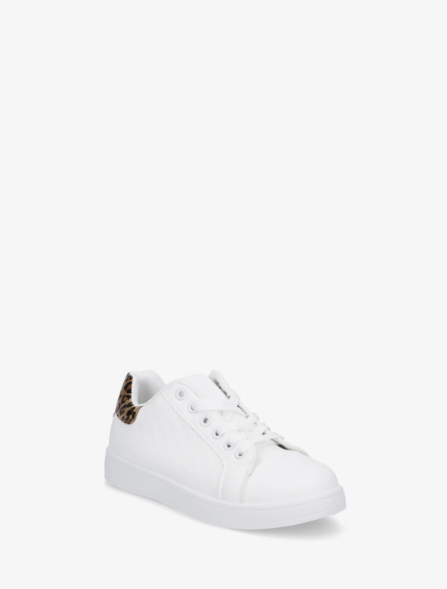 Damesschoenen met schaakbordpatroon en luipaardaccent. - Beige - Image 2