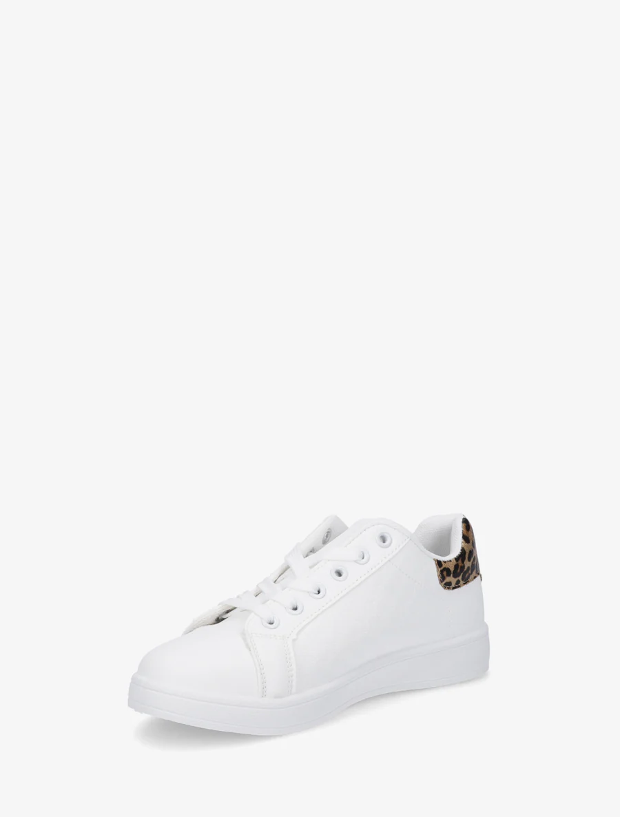 Damesschoenen met schaakbordpatroon en luipaardaccent. - Beige - Image 3
