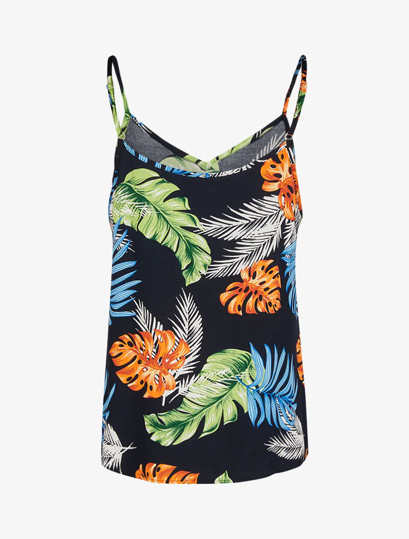 Tanktop met tropisch bladerenprint - marineblauw - Image 2