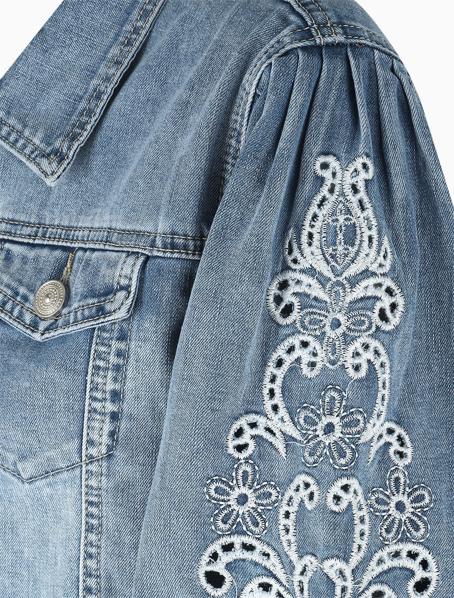 Denim jack met stijlvolle lange mouwen - blauw - Image 3