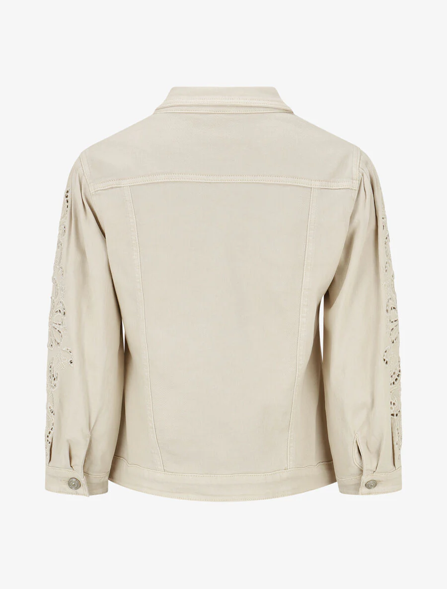 Denim jack met stijlvolle lange mouwen - Beige - Image 2