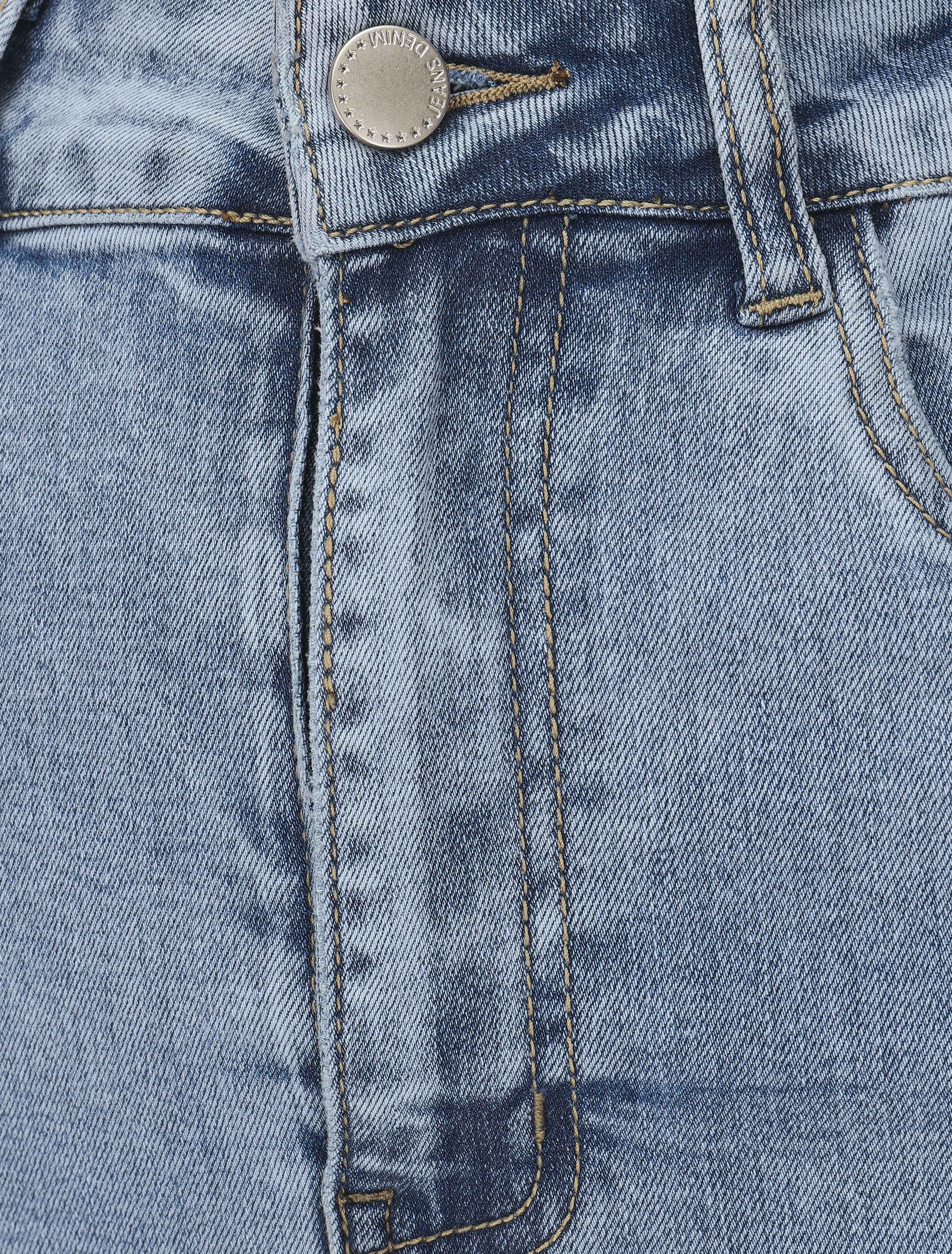 Denim rok met split - blauw - Image 3