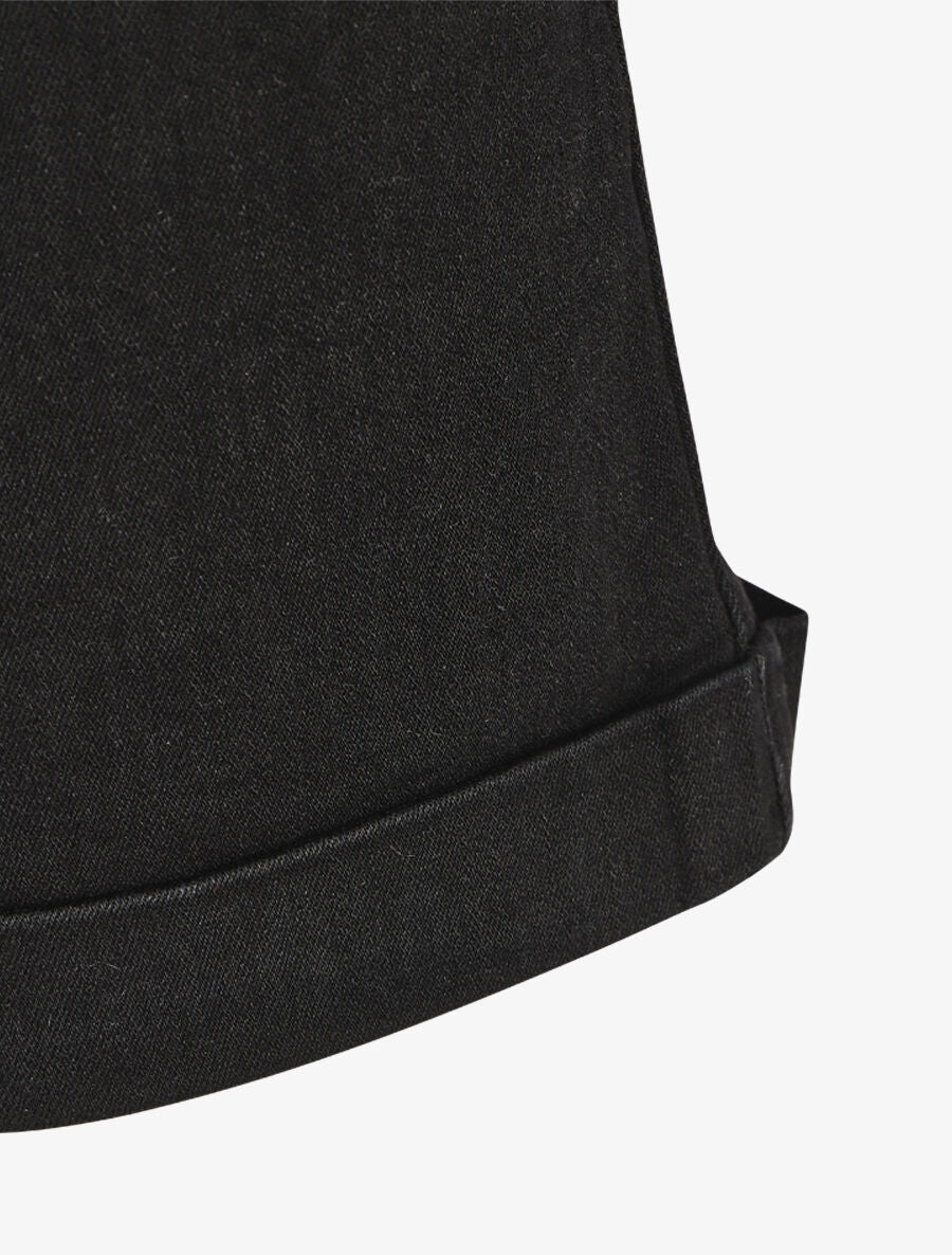 Denim shorts met zomen - zwart - Image 3