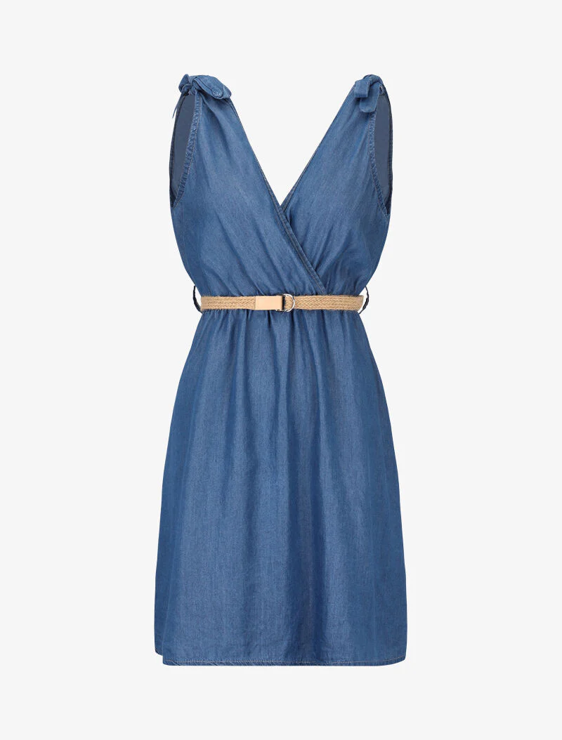 Denim wikkeljurk - denim blauw