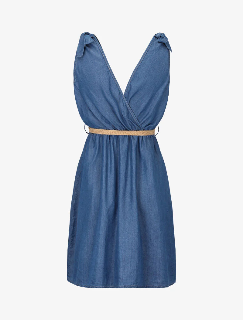 Denim wikkeljurk - denim blauw - Image 2