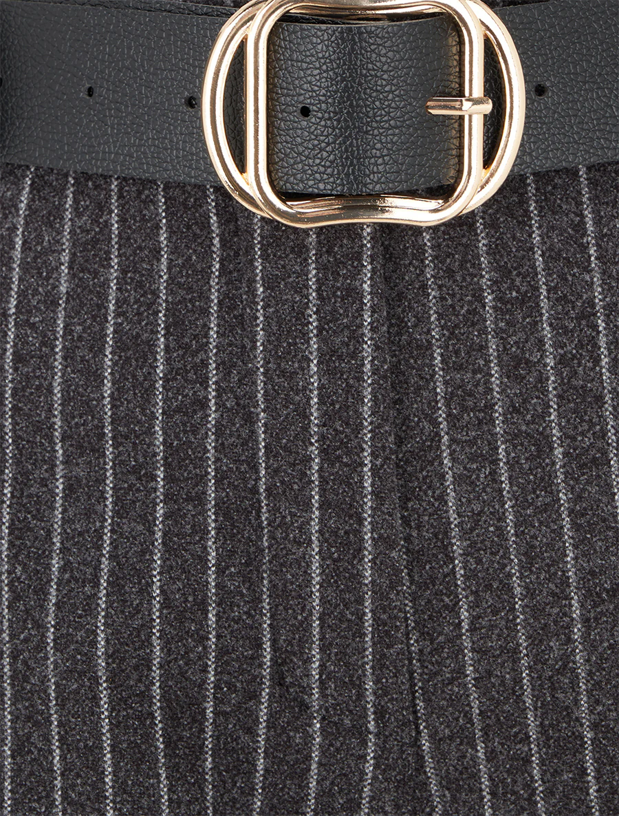 Dikke broek met strepenprint - Zwart - Image 3