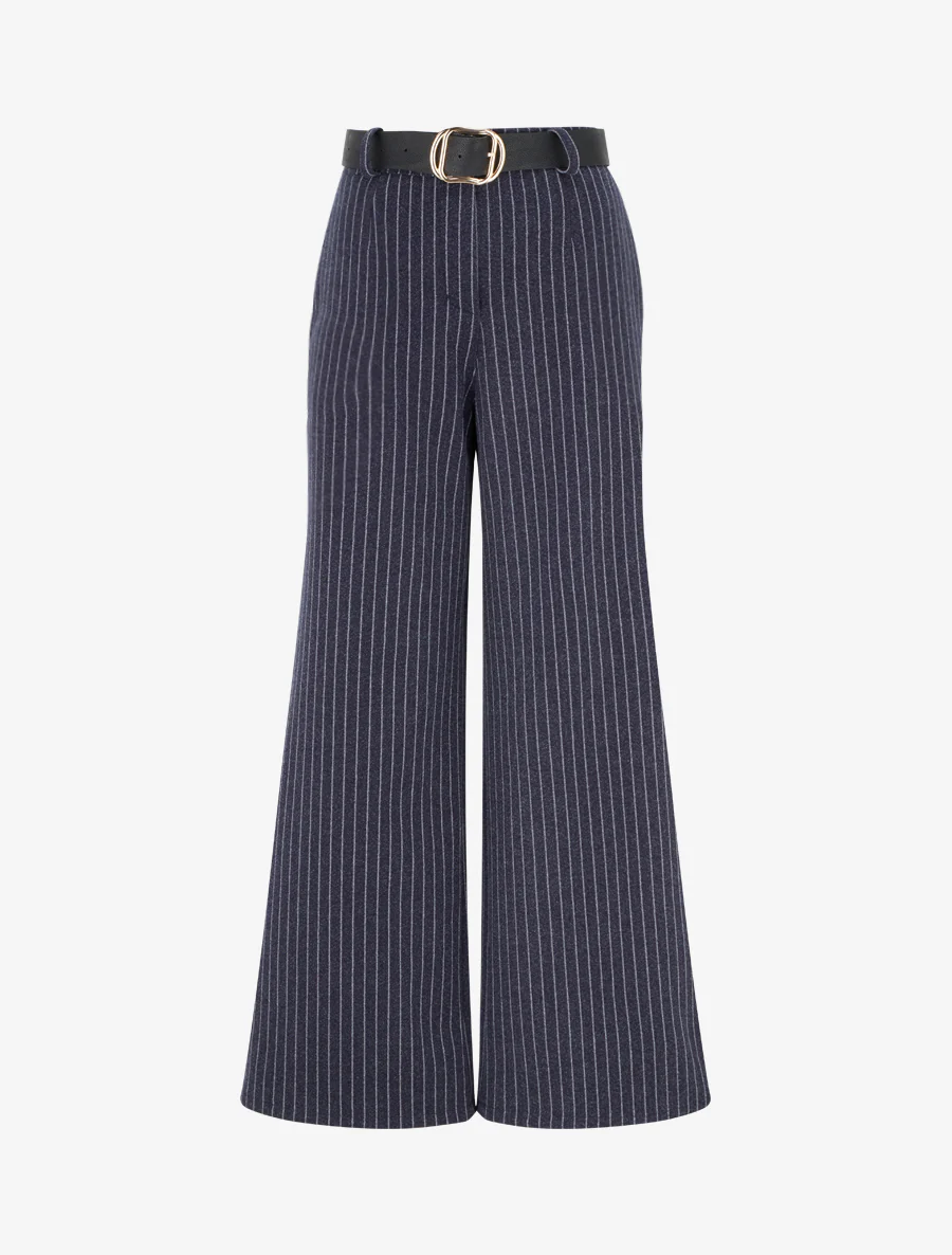 Dikke broek met strepenprint - Marine