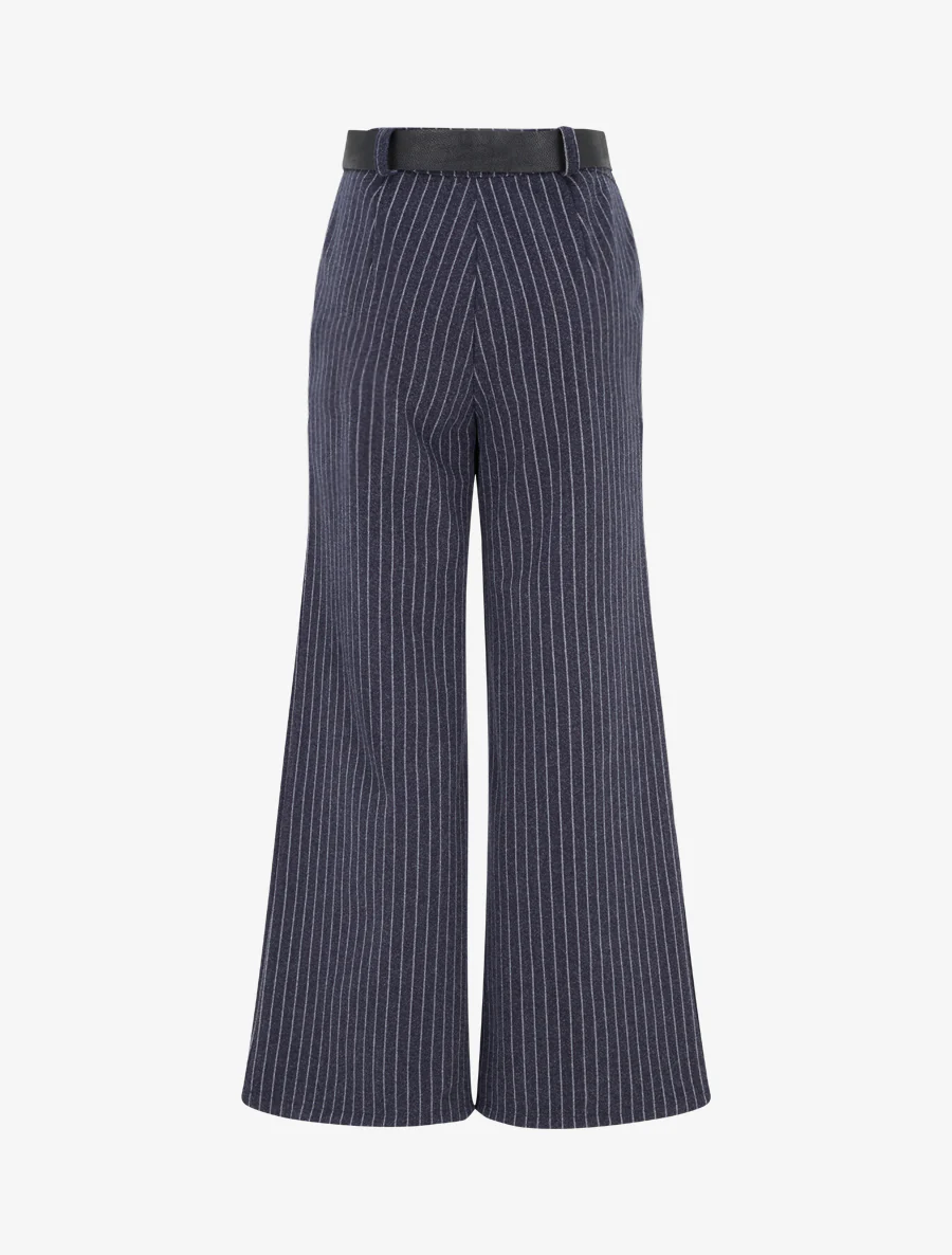 Dikke broek met strepenprint - Marine - Image 2