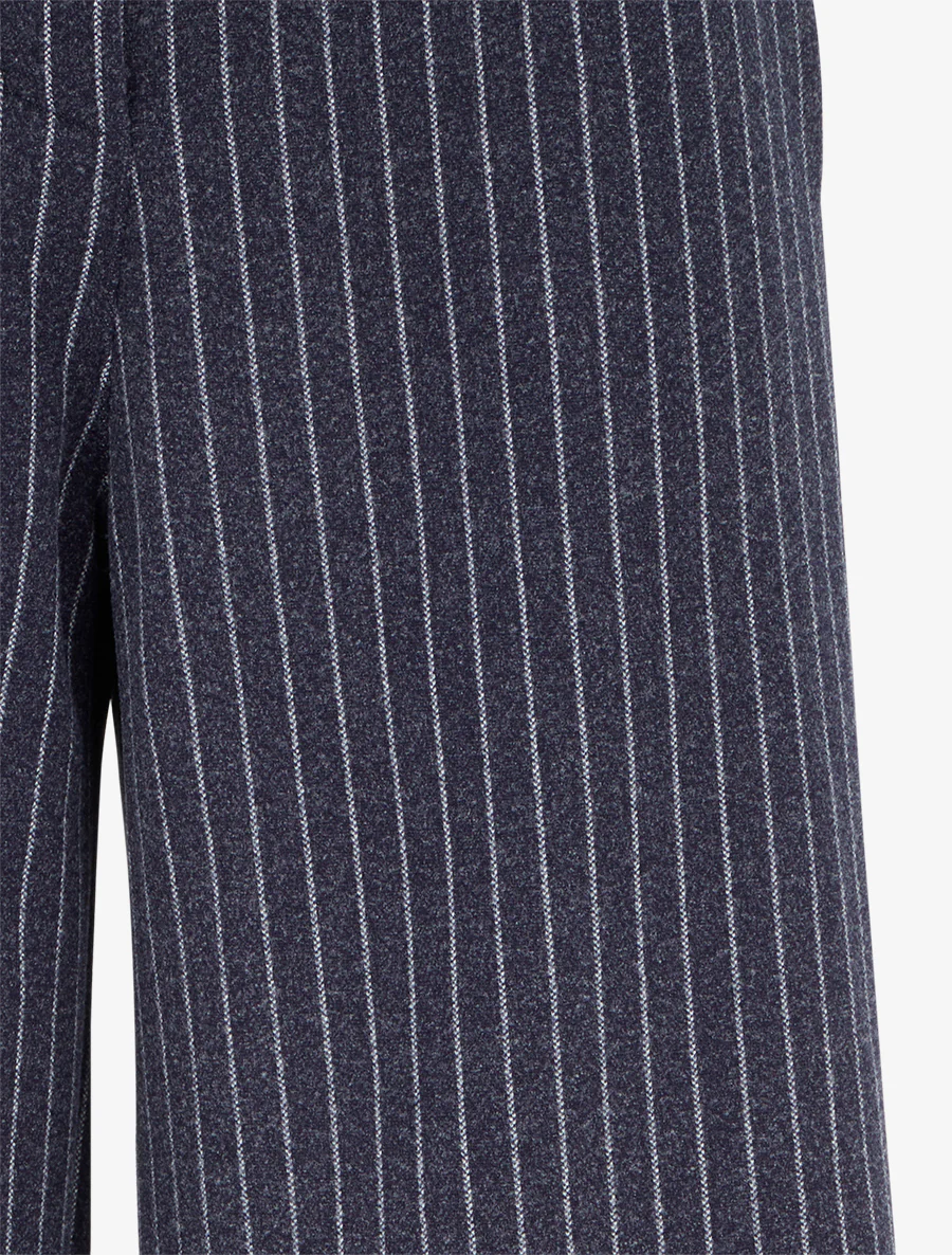 Dikke broek met strepenprint - Marine - Image 3