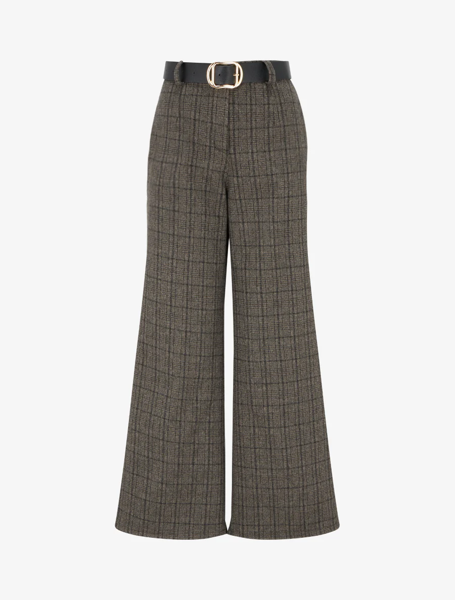 Dikke broek met tartanprint - Zwart