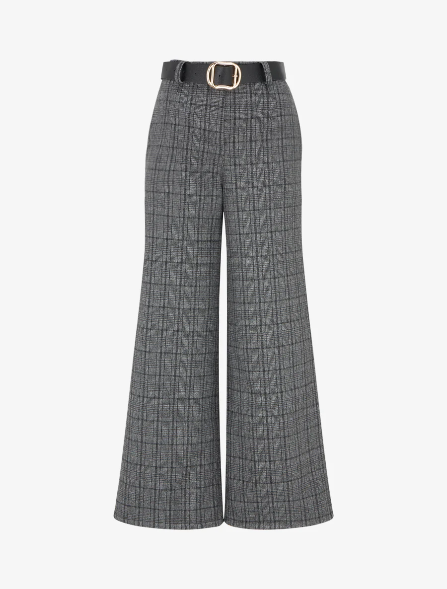 Dikke broek met tartanprint - Grijs
