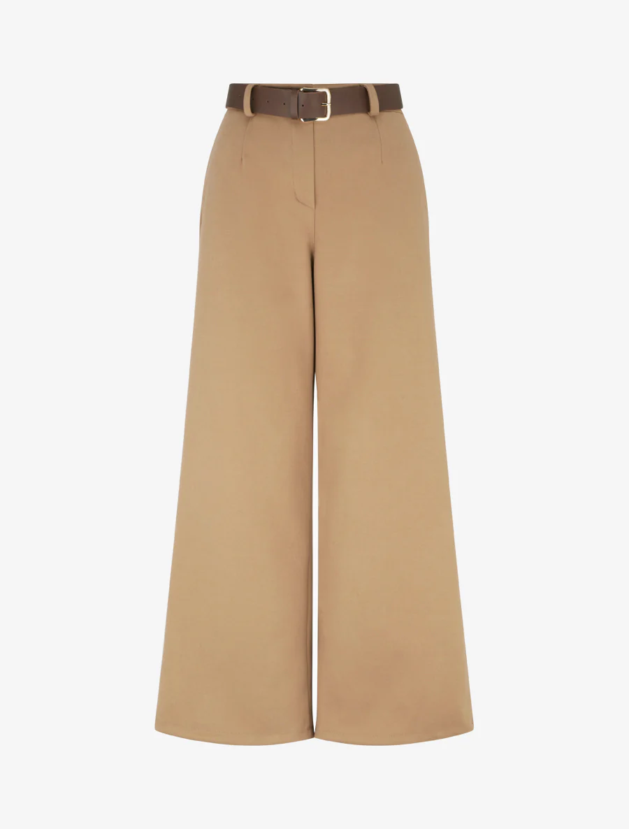 Dikke effen broek - Kameel