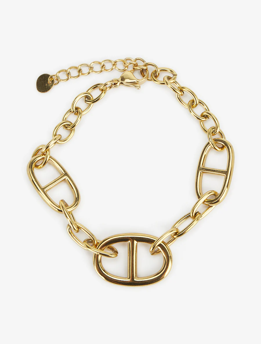 Dikke kettingarmband in marine stijl - Goud - Image 2