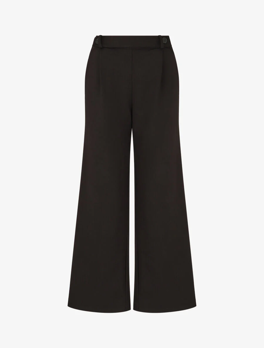 Dikke. loszittende lange broek - zwart