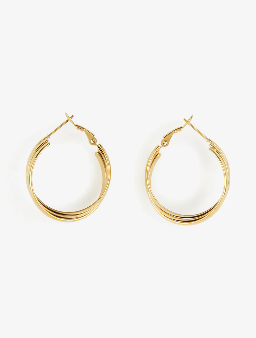 Drie-ringige creolen - Goud - Image 2