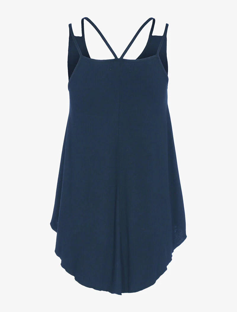 Dubbele bandjes tanktop - marineblauw - Image 2
