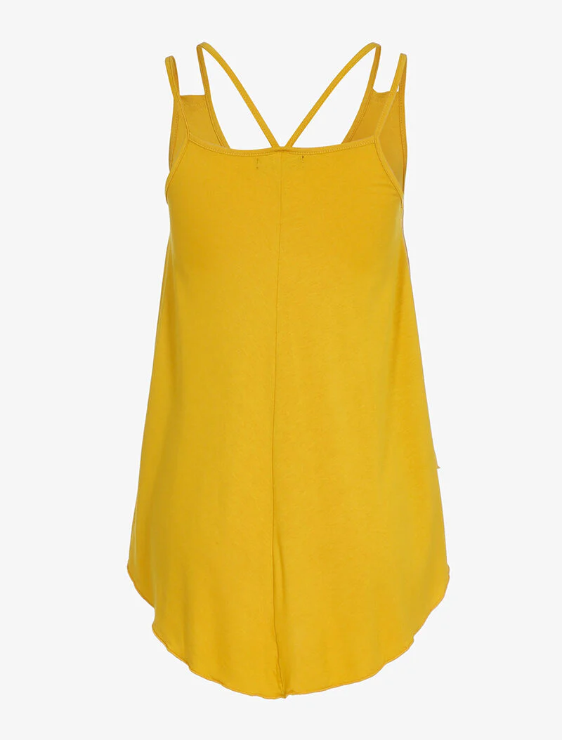 Dubbele bandjes tanktop - geel - Image 2