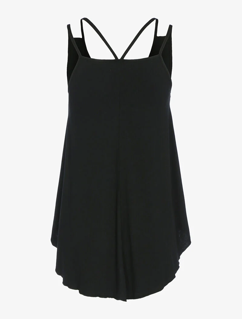 Dubbelbandjes tanktop - zwart - Image 2