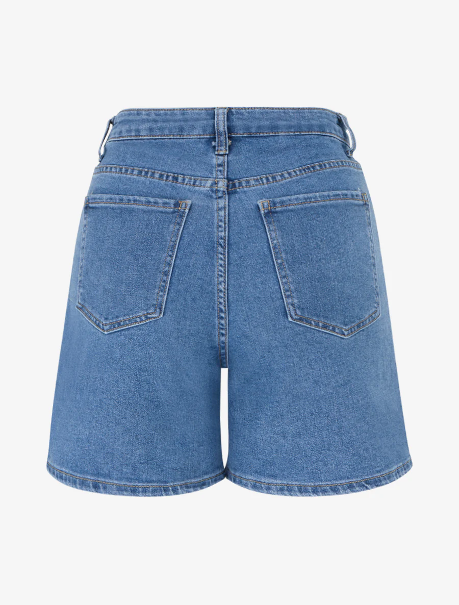 Dubbelknoop rechte snit short - Blauw - Image 2