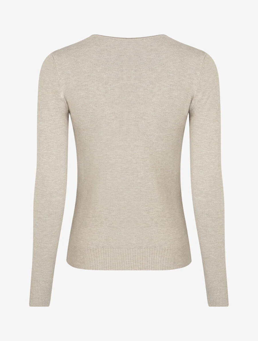Dunne effen trui met slanke pasvorm - Beige - Image 2