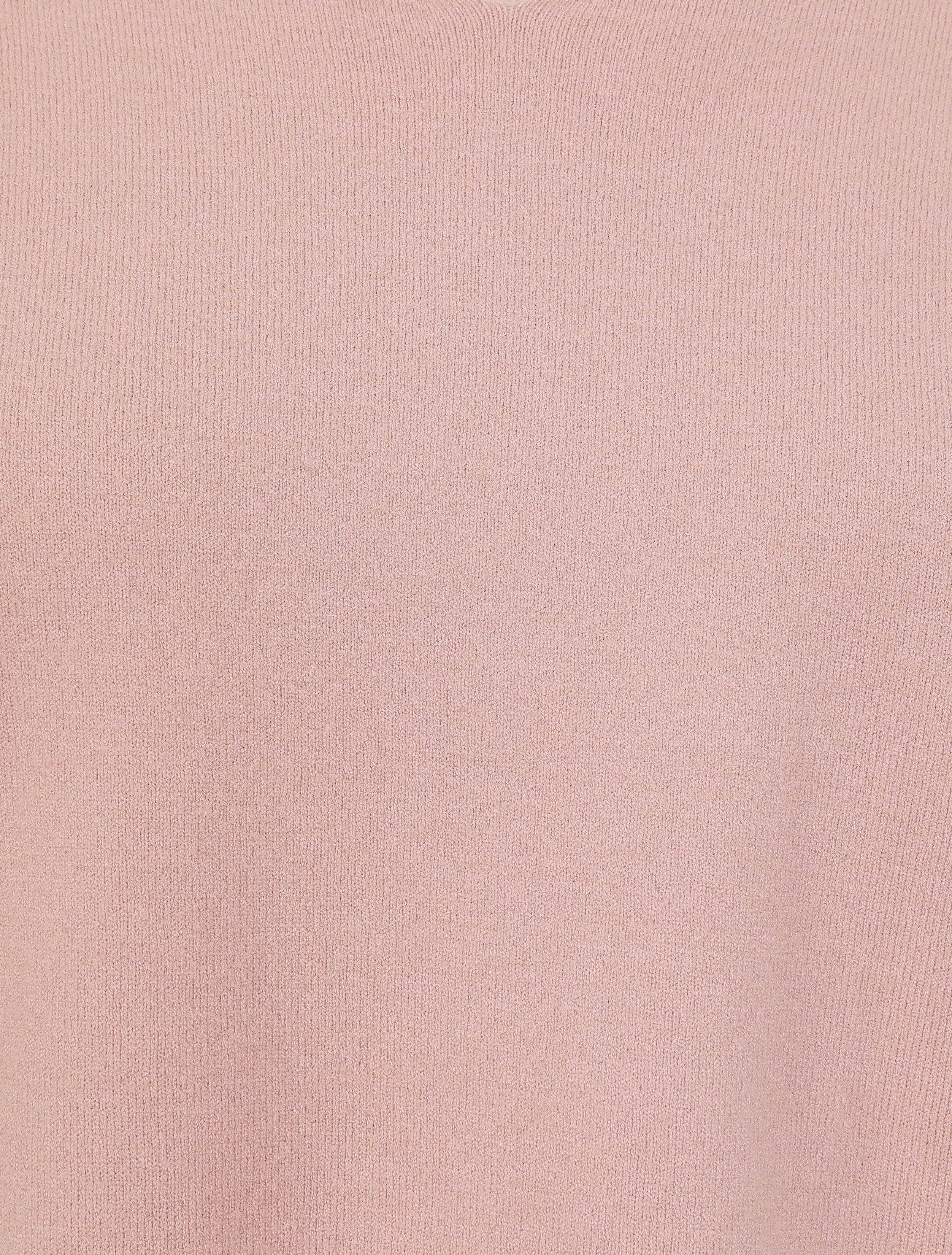 Dunne effen trui met V-hals - Roze - Image 3