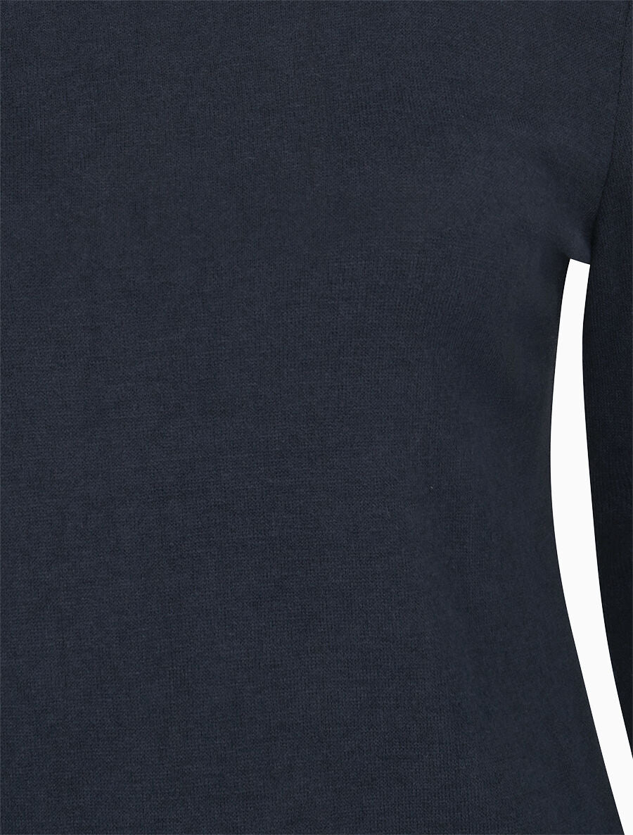 Dunne trui met bandjes met iriserende grafische print - Donkerblauw - Image 3