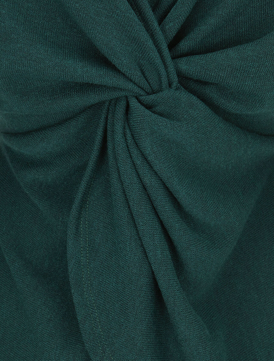 Dunne trui met gedraaide achterkant - Bosgroen - Image 3