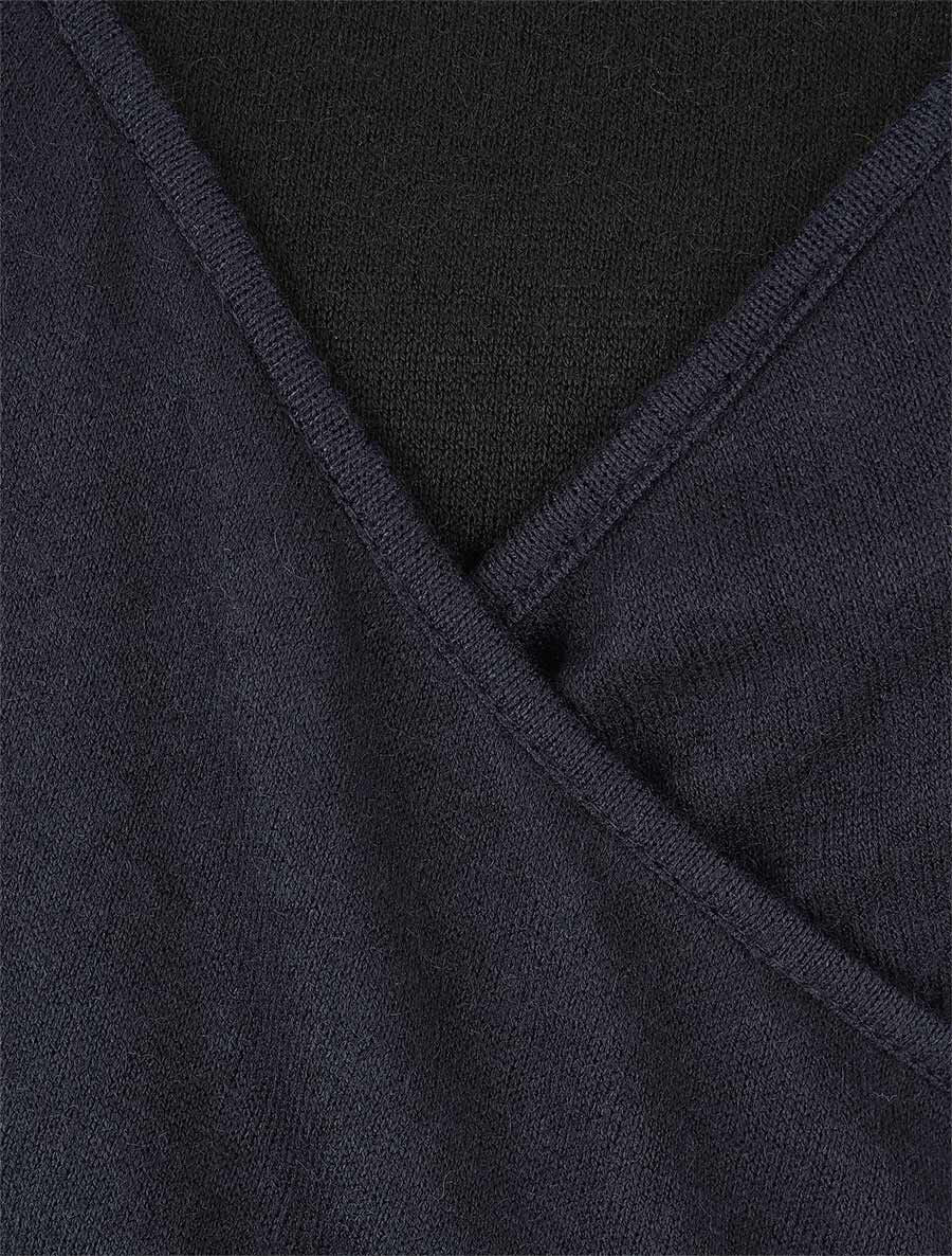 Dunne trui met hartvormige voering - Marineblauw - Image 3