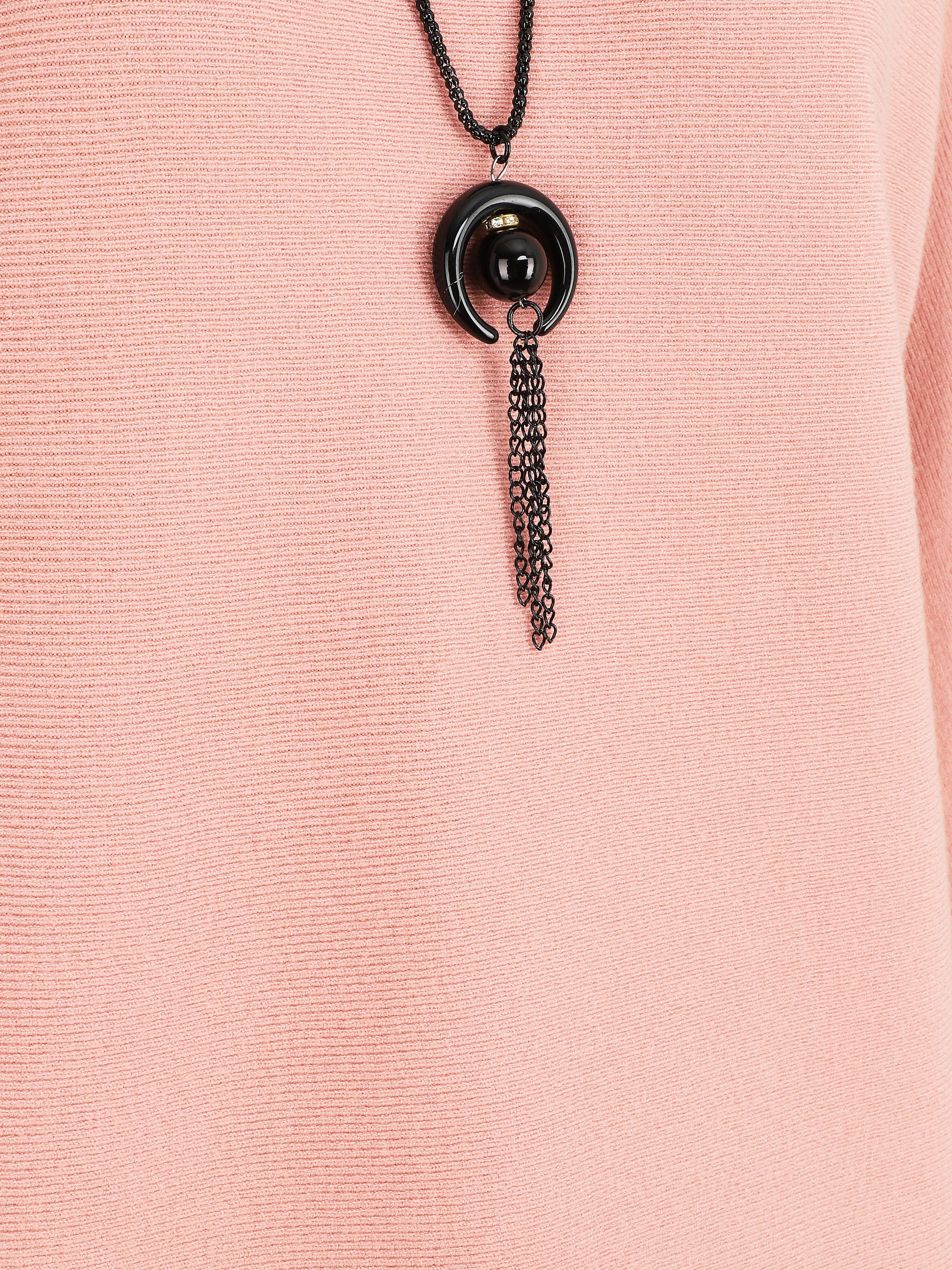 Een effen boot hals - Roze - Image 3