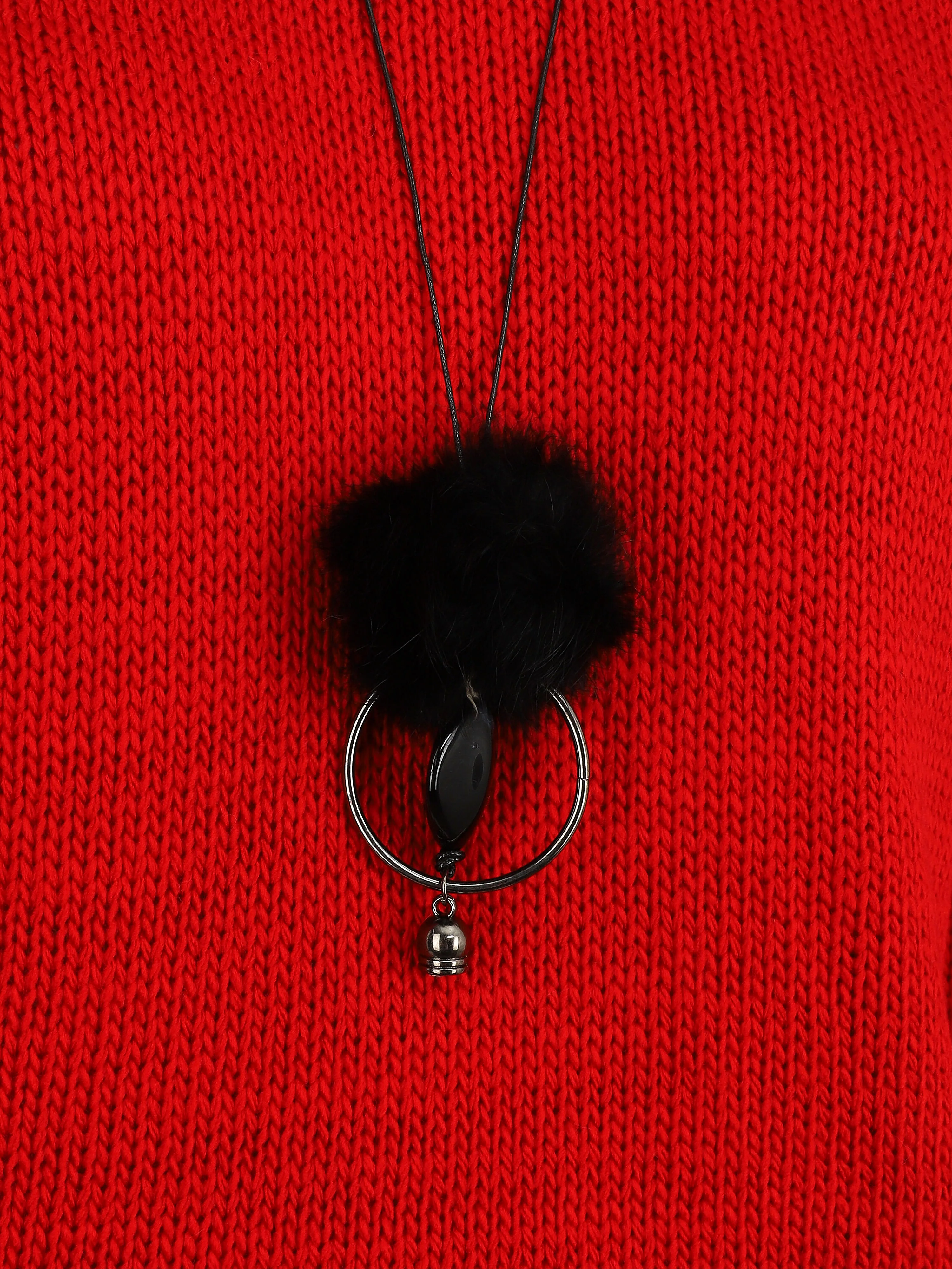 Een effen boot hals - Rood - Image 3