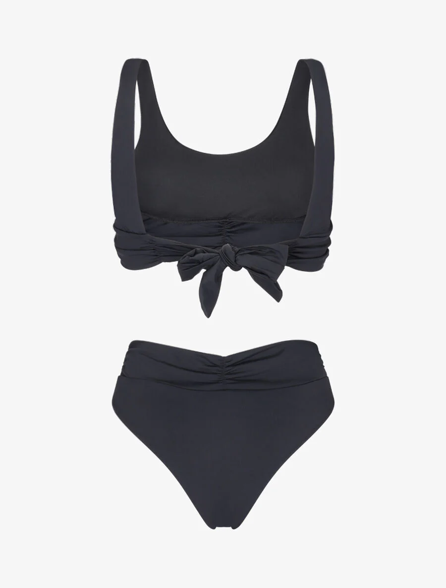 Eenhoorn hoge taille V-vorm bikini - Zwart - Image 2