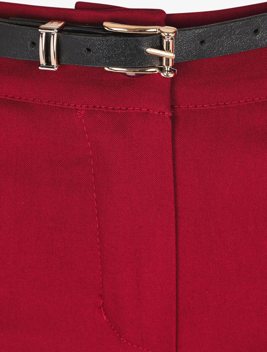 Effen 7/8 broek met revers - Bordeauxrood - Image 3