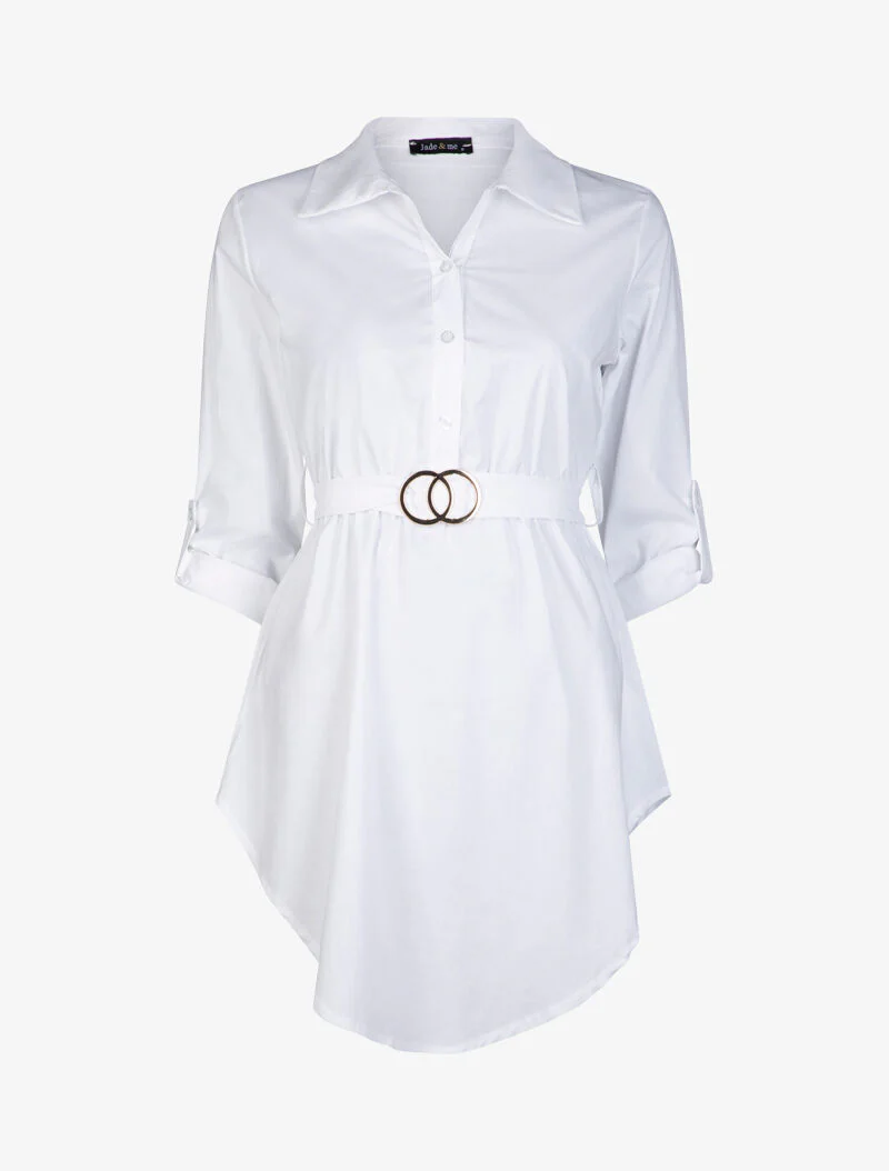 Effen asymmetrische tuniek - wit