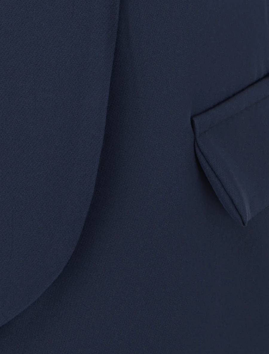 Effen blazer met geplooide mouwen - Marine - Image 3