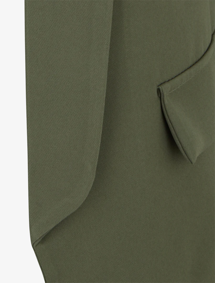Effen blazer met geplooide mouwen - Kaki - Image 3