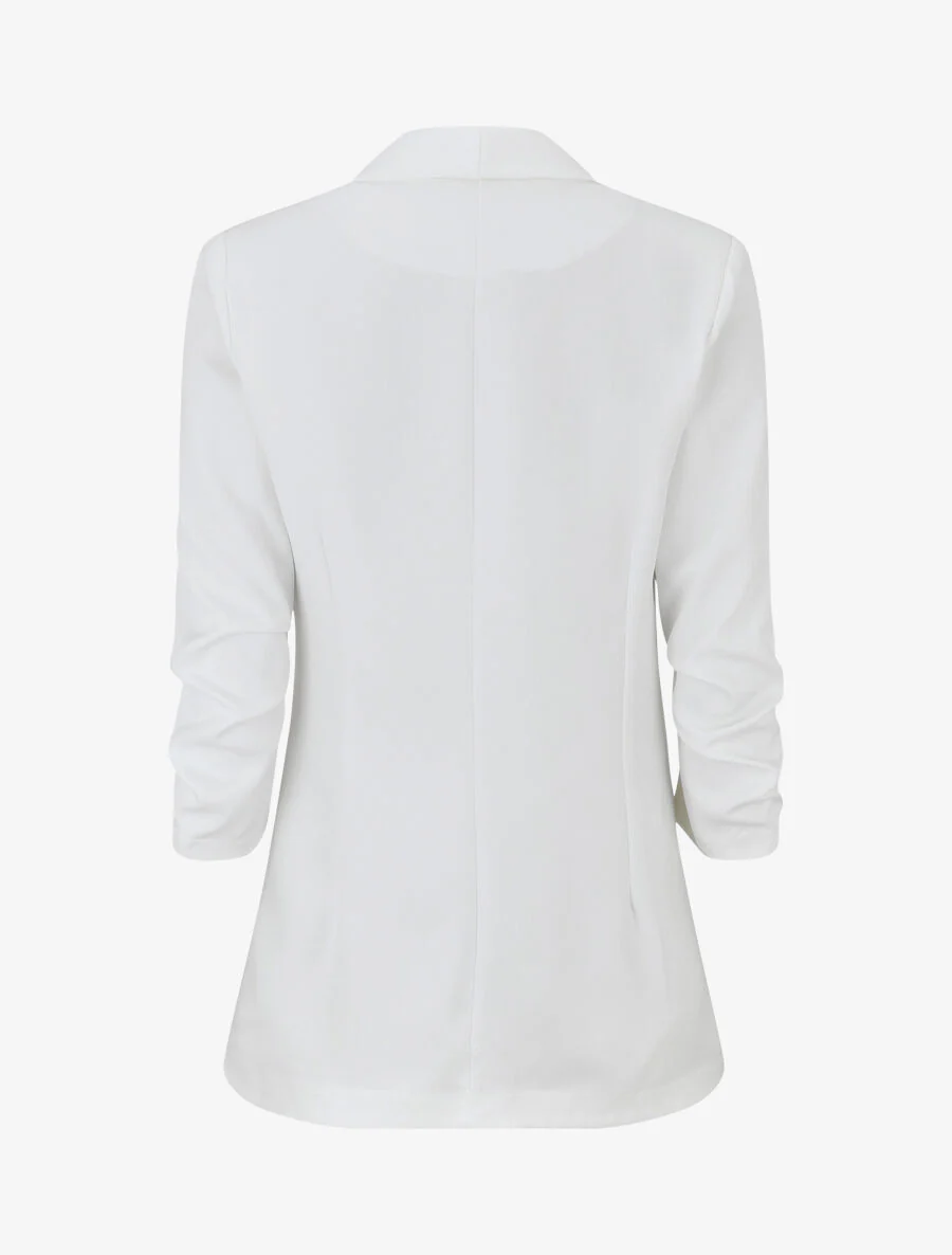 Effen blazer met gerimpelde mouwen - Blanc - Image 2