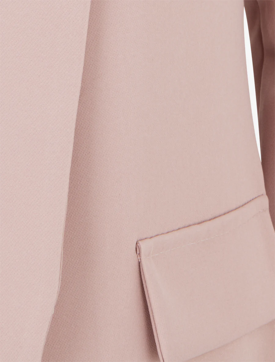Effen blazer met lange mouwen - Oudroze - Image 3